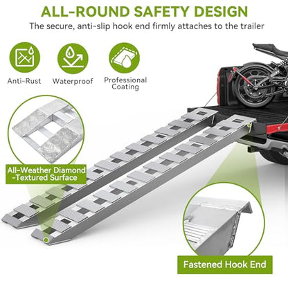AUTOSAVER88 2pcs 6000lbs 84" x 14" Aluminum Trailer Ramps