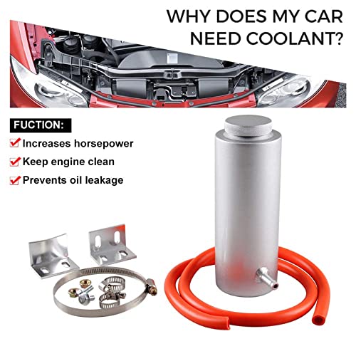 RYANSTAR Universal 800ml Coolant Expansion Tank Billet Aluminum Silver - size: Standard Silver
