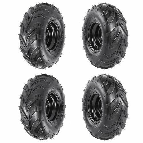 TWO Wheels 145/70-6 Tubeless Wheel Tires with 6'' Rims 3 Bolt Pattern for 50cc 70cc 90cc 110cc 125cc ATV Go Kart UTV Quad Bike 4 Wheelers (2)