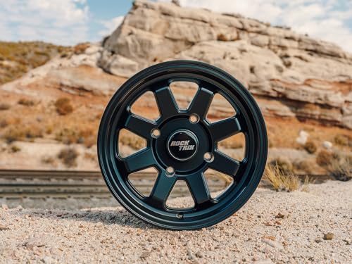 RockTrix RT116 14x7 ATV UTV Wheel 4x110 5+2 Offset, Matte Black, 4pc Set - size: 14x7 (5+2)