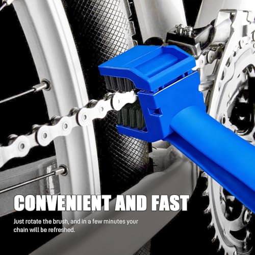 2PCS Bike or Motorcycle Chain Washer, Bicycle Cleaning Chain Double-Ended Brush, Black Durable Motor Chain Gears Cleaning Square Head Brushes, Universal Cleaning Tool (Red+Blue) - color: Red+Blue