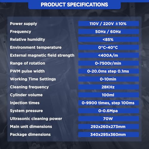 AUTOOL Fuel Injector Cleaner Tester Machine Ultrasonic Heating Cleaning