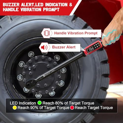 SUERCUP 1/2" Digital Torque Wrench (4.4-295 Ft.lb / 6-400Nm) for Auto/Truck - size: 1/2" 4.4-295 Ft.lb/6-400N.m