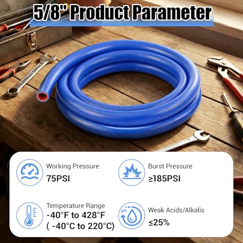 Outus 5/8" Id, 5ft Silicone Heater Hose,Coolant Radiator Hose, Blue, 1 - color: Blue, size: 5/8" ID, 5ft