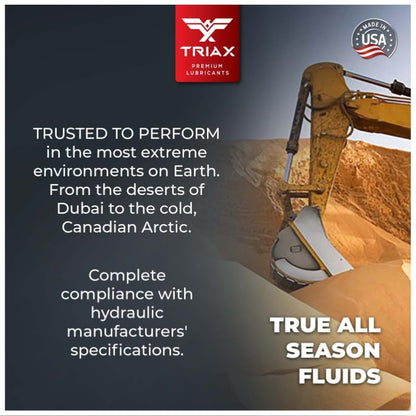 TRIAX Powerflow AW 68 Multi-Viscosity HLP Hydraulic Oil | 6,000 Hour Extended Life | Triple Anti-Wear | True All Season | Pour Point Down to -40F | Virtually Zero Foaming (5 Gallon) - size: 5 Gallon