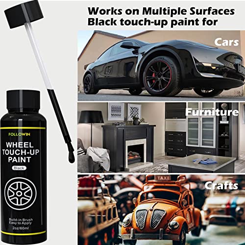Black Rim Touch Up Paint for Cars, Black Wheel Paint Repair Kit,Curb Rash Repair Kit 2oz/60ml - size: 2 Fl Oz (Pack of 1)