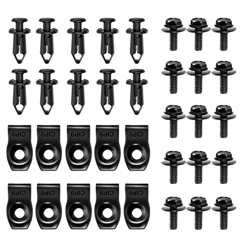 Nilight 35PCS Engine Under Cover Splash Shield Guard Body Bolts Bumper Fender Liner Push Retainer Fastener Rivet Clips Extruded U-Nuts for Infiniti G35 G37 FX35 FX45 EX35 Nissan 370Z 350Z - color: 35Pcs Extruded U-nuts