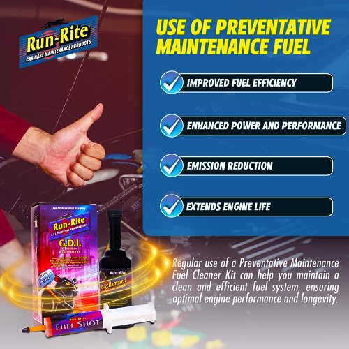 G.D.I Preventive Maintenance Fuel System Cleaner for Gasoline Engines - Heavy Duty Fuel Additive - Gas, Valves, Fuel Injector and Carbon Deposit Cleaner - Enhances Engine Performance 2 Kits