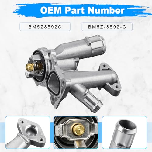 BM5Z8592C Coolant Thermostat Housing Compatible with 2013-2016 Ford Escape - size: BM5Z8592C