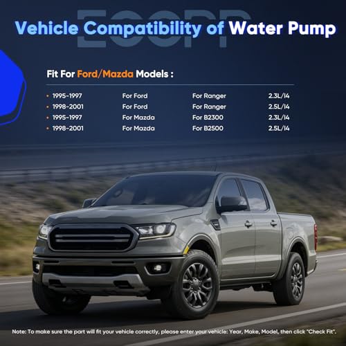 ECCPP AW4093 Water Pump w/Gasket for Ford Ranger for Mazda B2300 B2500