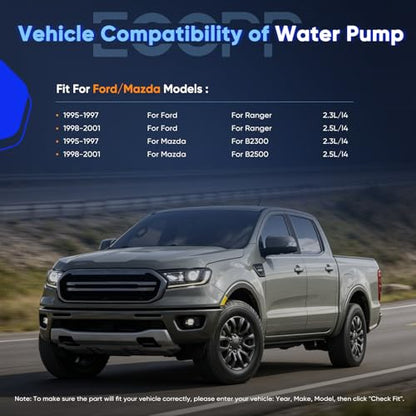 ECCPP AW4093 Water Pump w/Gasket for Ford Ranger for Mazda B2300 B2500