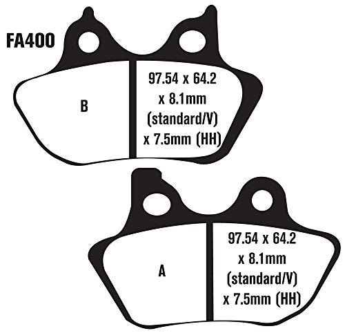 EBC Brakes EBPCK1030 Complete Semi-Sintered V-Pads Brake Pad Change Kit