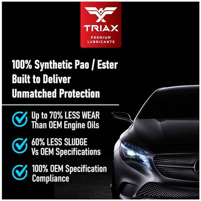 TRIAX Euro LX 5W-40 Full Syn Engine Oil - Compatible with BMW LL01, MB 229.5, 226.5, Audi/VW 502.00, 505.00, MS-12991, Porsche A40 (5 Quart - 3 Pack) - size: 5 Quart - 3 Pack