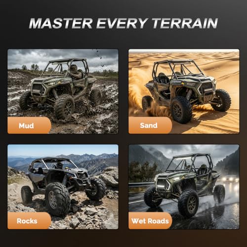 TUFFIOM Set of 2 ATV UTV Tires, 26x8-12, 6PR All-Terrain Mud Tires with Directional Tread, Drainage, Strong Srip and Snow-breaking for Rainy/Snowy Areas, Tubeless Trail Tire - size: 26x8.00-12 (2 pack)