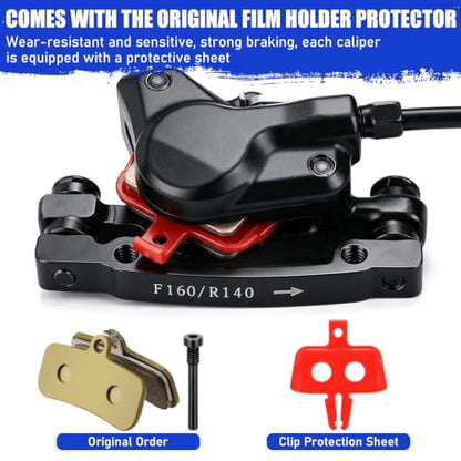 TOBWOLF Front Left Dual Piston Hydraulic Disc Brake Kit with 160mm Rotor - color: 85cm Front Left Hydraulic Brakes - Dual Piston