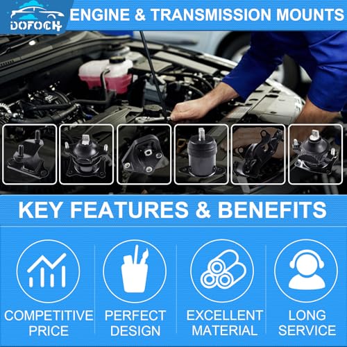 Engine Motor Mount Set Compatible with 2003-2007 Honda Accord 3.0L V6 Replaces# A4527HY A4526HY A4525 A4544 A4517 A4524 - size: Honda Accord 3.0L 2003-2007