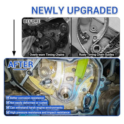 94201S Engine Timing Chain Kit for Chevy Cobalt Captiva Equinox Malibu HHR, Buick LaCrosse Regal Verano, GMC Terrain SAAB Pontiac Saturn 2.0 2.2 2.4L Ecotec Replace 9-4201S 9-4201SX - size: 9-4201S