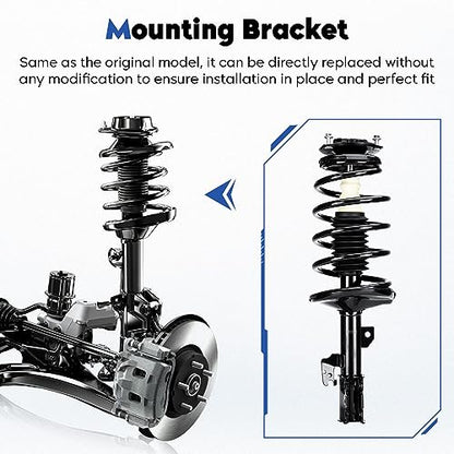 Front Complete Struts Assembly w/Coil Spring Fit for Toyota Sienna 3.3L FWD 7 Passenger ONLY 2004-2006, Shock Absorber Replace for 172237 172236（Set of 2）