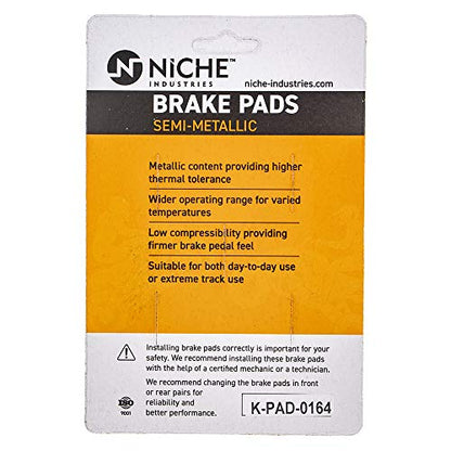 NICHE Brake Pad for Harley-Davidson 44082-00E Semi-Metallic 3 Pack - size: 3 Sets (3 Wheels)
