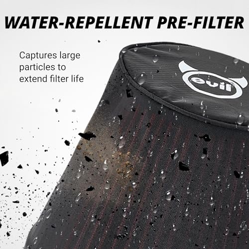 EVIL ENERGY Cold Air Intake Compatible for 2014-2018 Chevy Silverado 1500/GMC Sierra 1500 5.3L/6.2L, Includes Heat Shield & Pre-Filter, Black