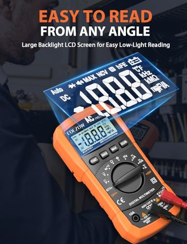 Digital Multimeter,Multimeter Tester, High Sensitivity Voltmeter Ammeter Ohmmeter NCV Circuit Checker Measures AC/DC Voltage,AC/DC Current, Resistance, Diodes, Continuity, Transistor