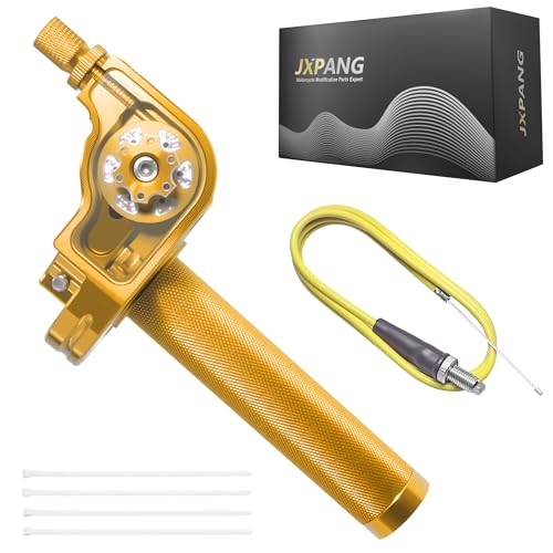 Universal CNC Quick Twist Throttle Kit with Cable for 7/8" Bars - Fits CRF50 70 110 125 230 250, KLX, XR, Pit & Dirt Bike, ATV, Mini Bike (CT200U) (Style - A, Gold) - color: Gold, style: Style - A