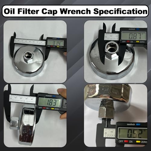 74mm Oil Filter Wrench, 14 Flute Wrench & 1/2Inch Square Drive Flute Oil Filter Removal Tool - size: 74mm 14 Flute
