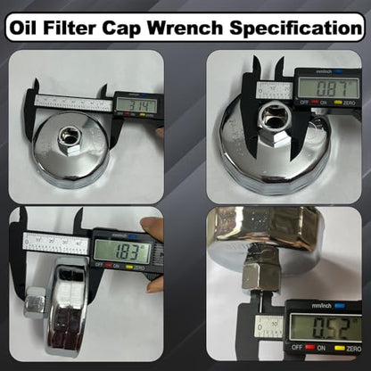 74mm Oil Filter Wrench, 14 Flute Wrench & 1/2Inch Square Drive Flute Oil Filter Removal Tool - size: 74mm 14 Flute