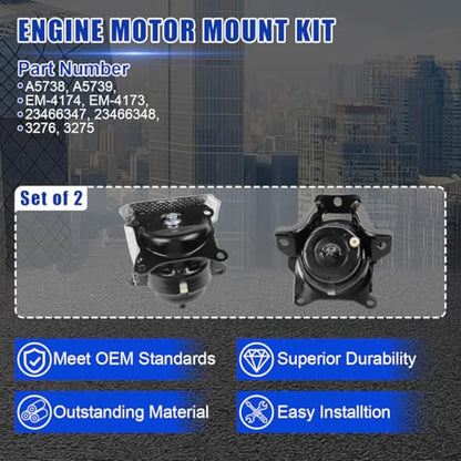 2PCS Engine Mount Kit Fit for Silverado 2014-2019 - size: for Silverado 1500 14-2019/ for Sierra 1500 14-18