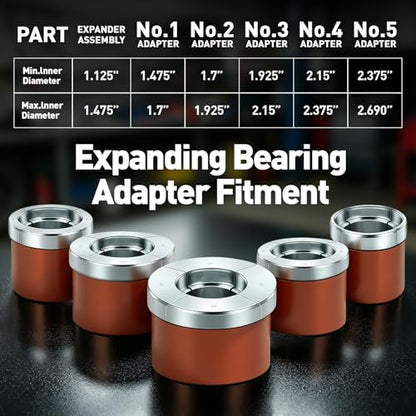 DNA Motoring Cam Bearing Tool Set, Camshaft Bearing Installation and Removal Tool Kit Fit Most Domestic and Import Vehicles, with 1.125-2.690 Inch Adapters, TOOLS-00555 - style: Cam Bearing Tool