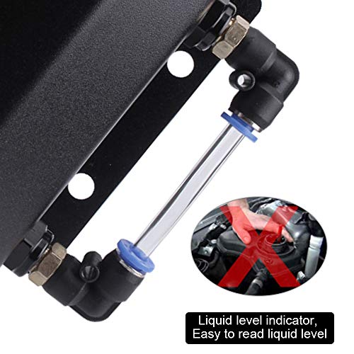 Universal 1L Coolant Overflow Tank, Aluminum Coolant Reservoir Tank, Black - size: 1L-Black