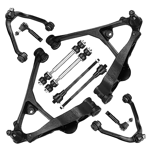Front Control Arms w/Ball Joint for 99-06 Chevy Silverado/GMC Sierra 1500 4WD AWD (Front Torsion Bar Suspension), 02-06 Cadillac Escalade/EXT, 00-06 Suburban 1500 Tahoe Yukon, End Link Suspension Kit