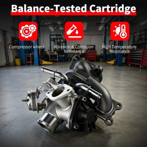 Turbo Charger Kit, Turbo Turbocharger Compatible with Ford Focus/EcoSport/Fiesta, Replace # 1761178, 1799836