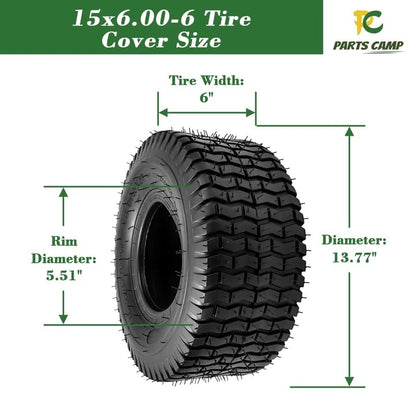 Parts Camp 15x6.00-6 Tire and Inner Tube Set with TR-13 Valve Stem - size: 15x6.00-6