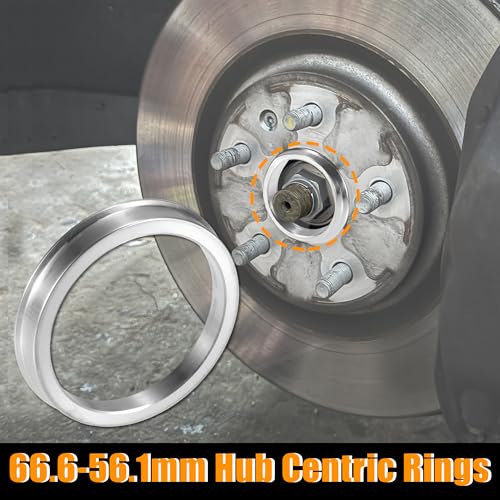 X AUTOHAUX 4pcs OD 66.6mm to ID 56.1mm Aluminum Alloy Car Hub Centric Rings Wheel Bore Center Spacer - size: 66.6mm ID to 56.1mm OD