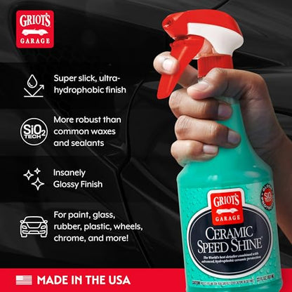 Griot's Garage Ceramic Speed Shine Detail Spray for Car Detailing, Provides a High-Gloss Finish and Extends Life of Coatings, 10945, 22 Fl Oz (Pack of 6)