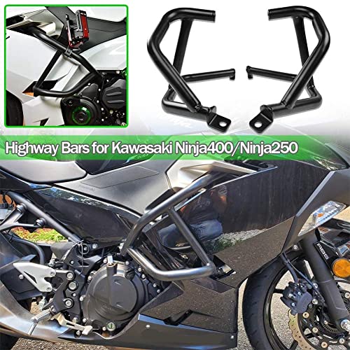 Motorcycle Ninja400 Ninja250 Highway Stunt Cage Crash Bar Engine Guard Side Frame Falling Protector Bumper for Ka.wasaki Ninja 400 250 Ninja-400 Ninja-250 2018 2019 2020 2021 2022 2023 Parts