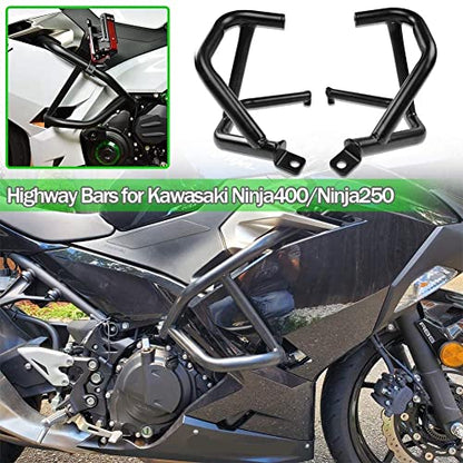 Motorcycle Ninja400 Ninja250 Highway Stunt Cage Crash Bar Engine Guard Side Frame Falling Protector Bumper for Ka.wasaki Ninja 400 250 Ninja-400 Ninja-250 2018 2019 2020 2021 2022 2023 Parts