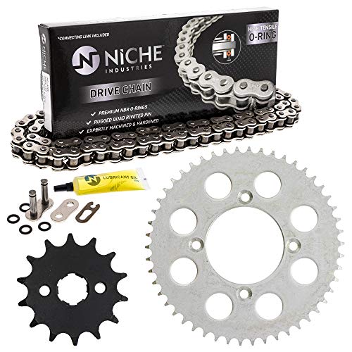 NICHE Drive Sprocket Chain Combo for Honda XR100R CRF100F Front 14 Rear 50 Tooth 428V O-Ring 118 Links - size: O-Ring Chain