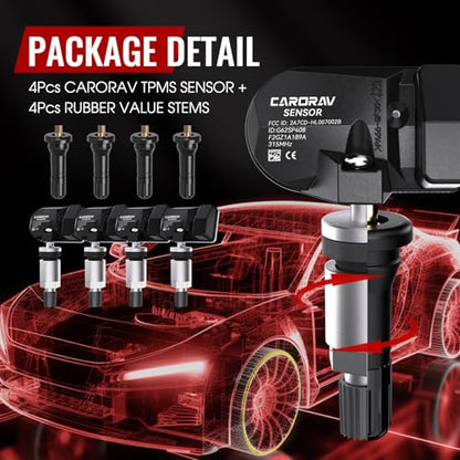 TPMS Sensor, 315MHz Ford Lincoln Tire Pressure Monitoring Sensor, 4-Pack - size: F2GZ-1A189-A