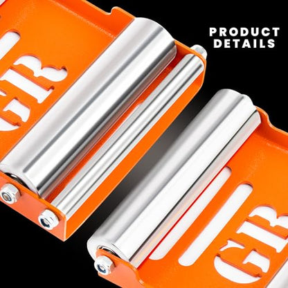 Grand Pitstop Motorcycle Wheel Cleaning Stand - Paddock Stand Replacement - Wheel Roller Stand for tire Cleaning & Chain Lubrication - GRoller Medium (Bikes < 485 lb & Tyre Width <180 mm) - color: Orange