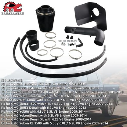 Cold Air Intake for 2009-2014 Chevy/GMC 4.8L 5.3L 6.0L 6.2L V8 - color: 09-14 Chevy/Silverado/GMC 4.8L/5.3L/6.0L/6.2L