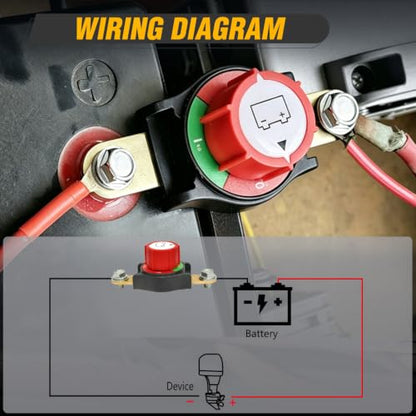 Nilight Side Post Battery Disconnect Switch 12V-48V 275A - color: 275A Side Post ON/Off Switch Round