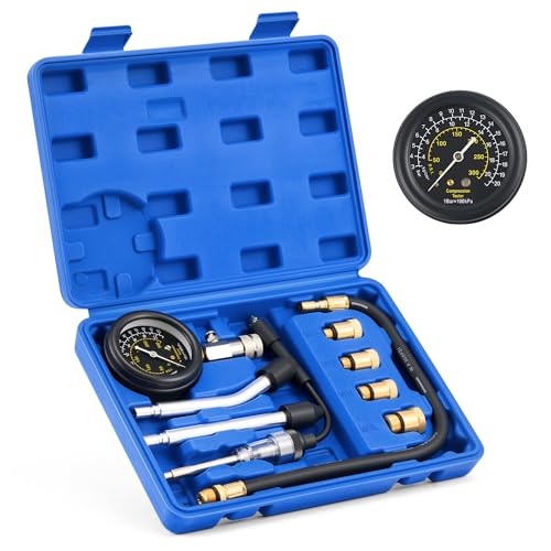 OMT 9pc Gas Cylinder Compression Tester Set with Adjustable Pressure Gauge