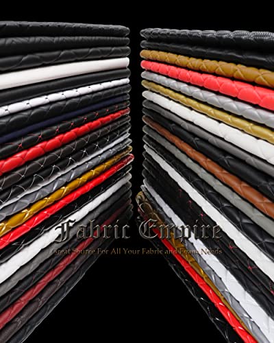 Vinyl Quilted Foam Fabric with 3/8" Foam Backing Upholstery / 52" Wide/Sold by The Yard/FABRIC EMPIRE (Marine Grade Black, Big Diamond 4" x 6") - color: Marine Grade Black, size: Big Diamond 4" x 6"