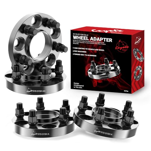 Wheel Accessories Parts 4 Pcs Hub Centric Wheel Spacers Adapters 5 on 115mm 5x115mm 20mm 0.8 Inch Thick 71.5mm Hub M14x1.5 14x1.5 Thread Stud Fits Chrysler 300 ｜ Dodge Challenger Charger Magnum - size: 20mm Thick, style: 4 Pack