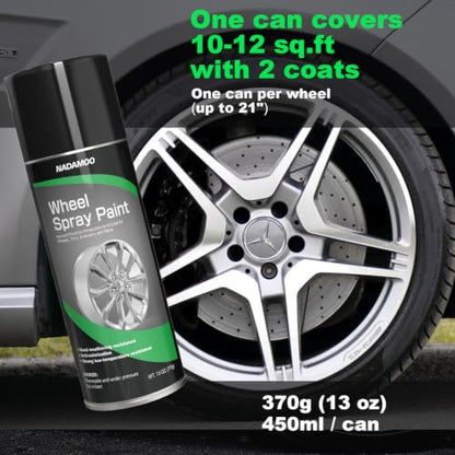 NADAMOO Silver Spray Paint for Wheels, Semi-Gloss - color: Silver, size: 13 Ounce (Pack of 4)