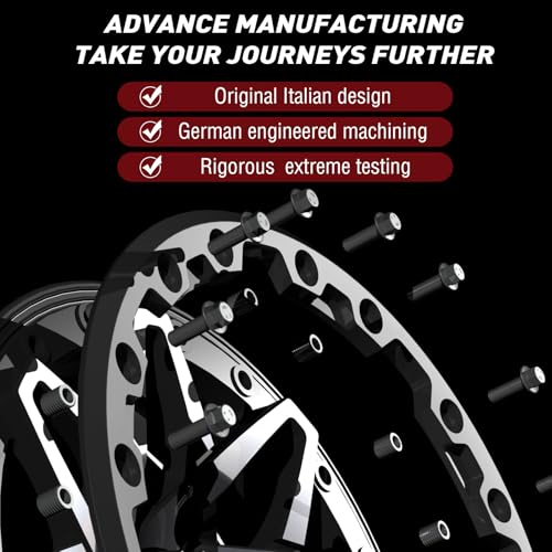 Bullite Wheels BT-05 Rider UTV ATV Wheel Satin Black Rims and Satin Black Beadlock 14x7, 4x156 Bolt Pattern, 5+2 Offset, Compatible with Polaris RZR 1000 XP/Ranger XP 900/1000 - color: Satin Black Rim and Satin Black Beadlock, size: 14x7, 5+2 Offset, 4x15