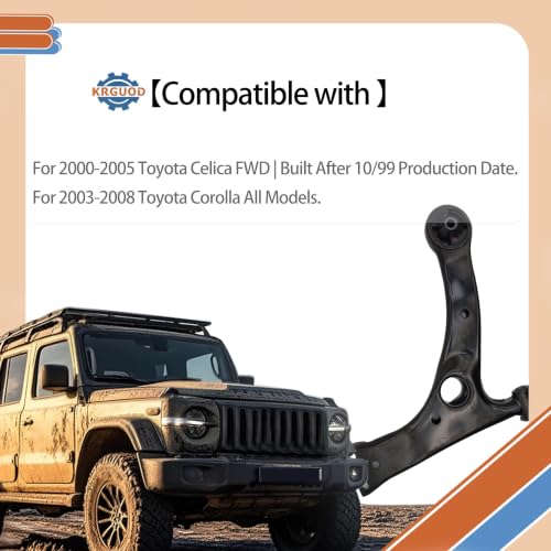 Front Lower Control Arm with ball joint Passenger Driver left and right Side Suspension kit for 2003 2004 2005 2006 2007 2008 Corolla 2000 2001 2002 2003 2004 2005 Celica K640360 K640361 K90309(4pc). - size: 4pcs-Front Lower Control Arm w/Ball Joint