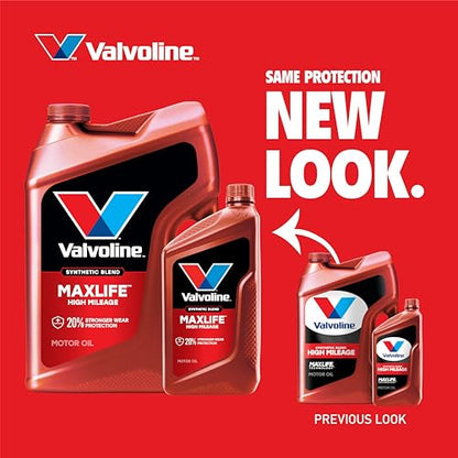 Valvoline High Mileage with MaxLife Technology 5W-30 Synthetic Blend Motor Oil 1 Quart - size: 1 qt (Pack of 1), style: High Mileage